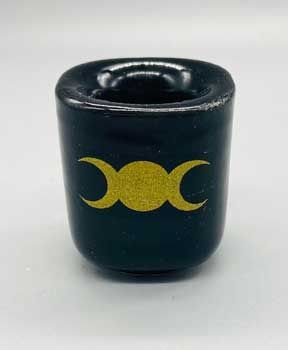 Triple Moon Black Chime Holder