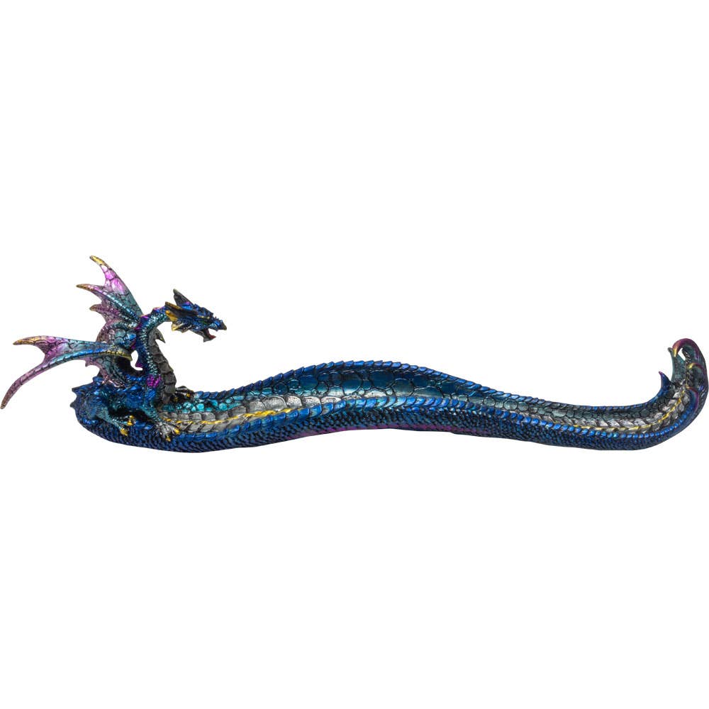 Polyresin Incense Holder - Blue Dragon w/ Claw (Each) - Northern Magick Supplies