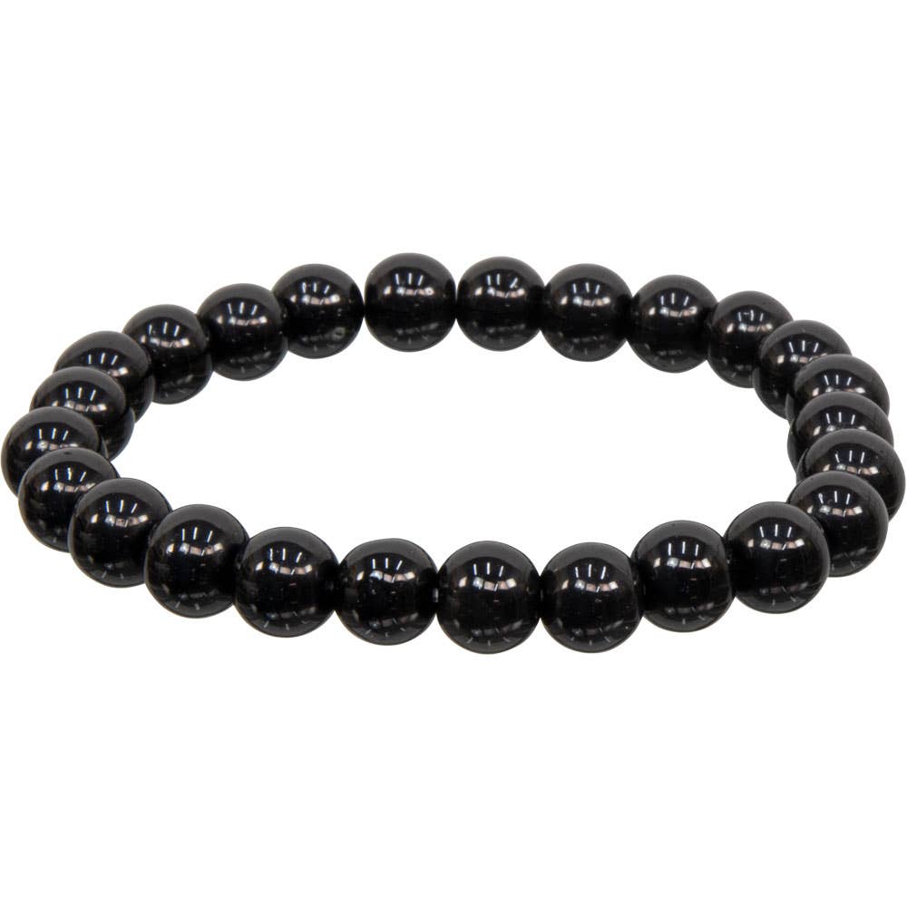 Elastic Bracelet 8mm Round Beads - Black Obsidian (Each) - Northern Magick Supplies