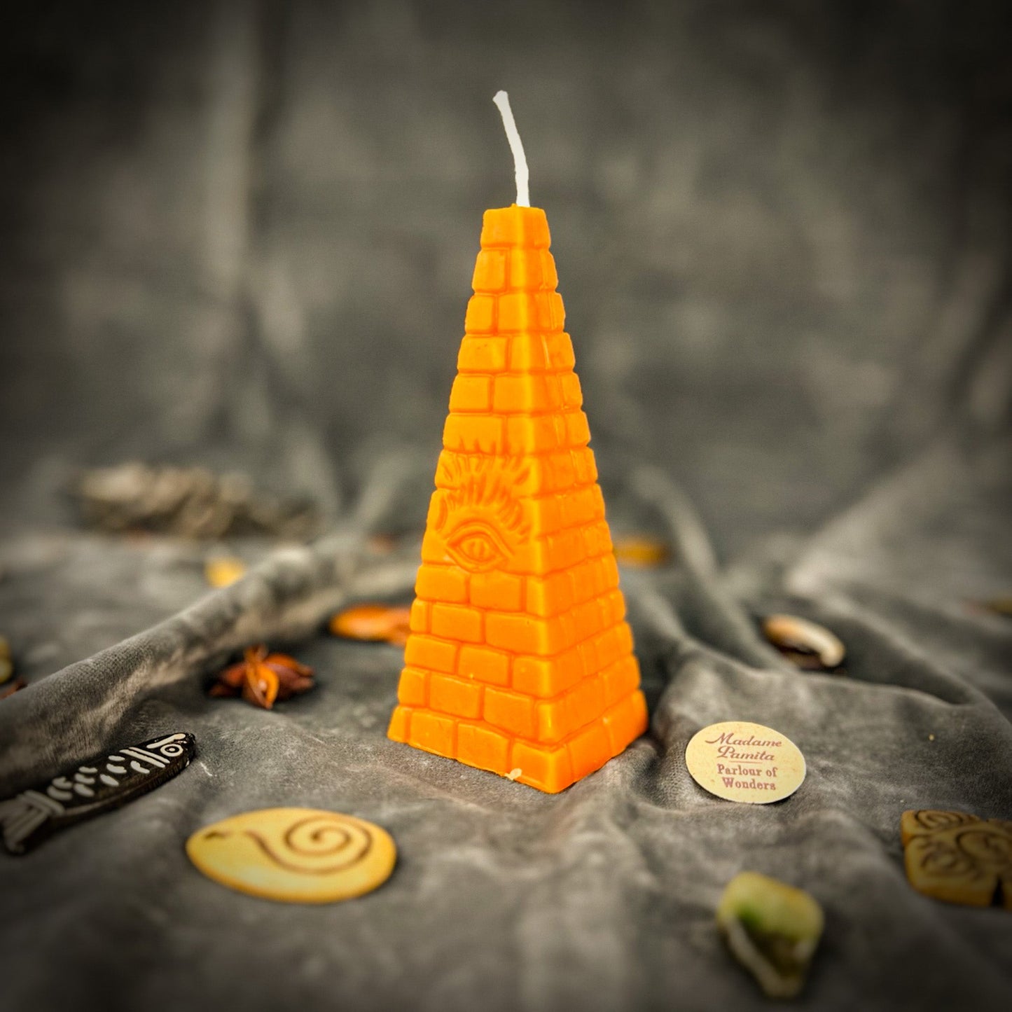 Beeswax All-Seeing Eye Pyramid Spell Candle - Northern Magick Supplies