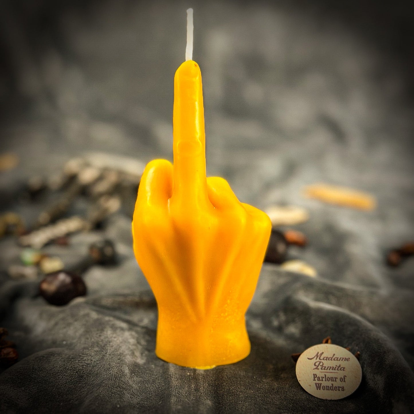 Beeswax Middle Finger Spell Candle - Banishing, Boundaries & Empowerment