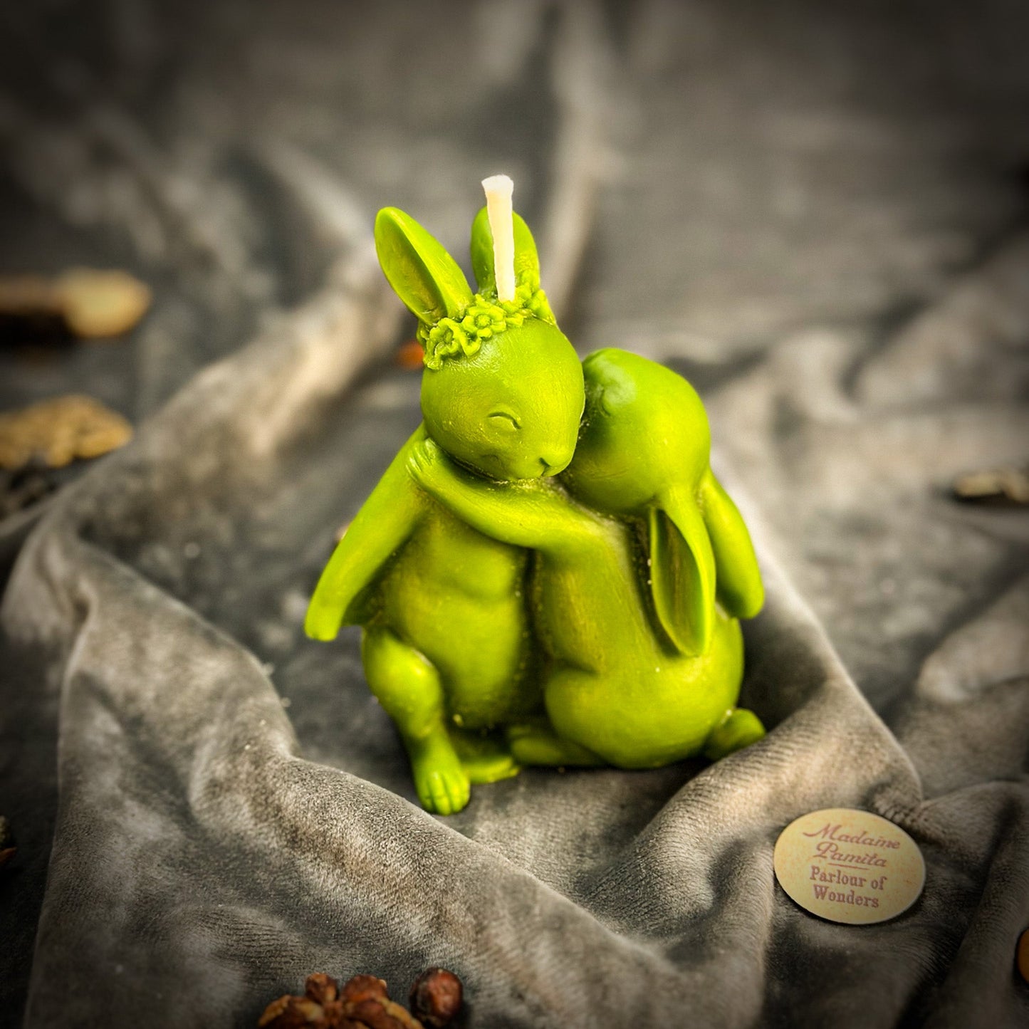 Beeswax Rabbit Rabbit Spell Candle - Good Luck & New Beginnings