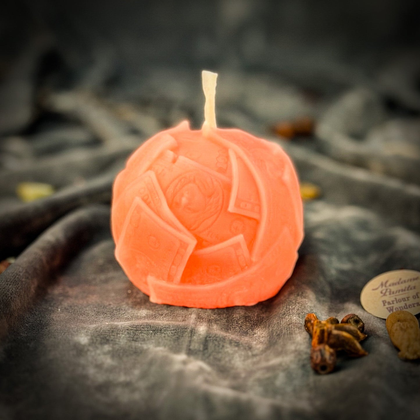 Beeswax Rolling in Dough Spell Candle - Luxury Wealth & Opulent Abundance