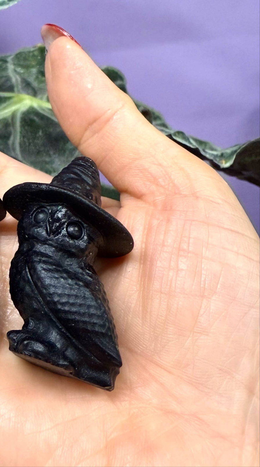 Natural Black Obsidian w Witch Hat Crystal Healing - Northern Magick Supplies