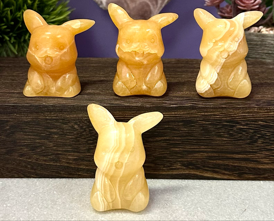 Natural Orange Calcite Pikachu Crystal - Northern Magick Supplies