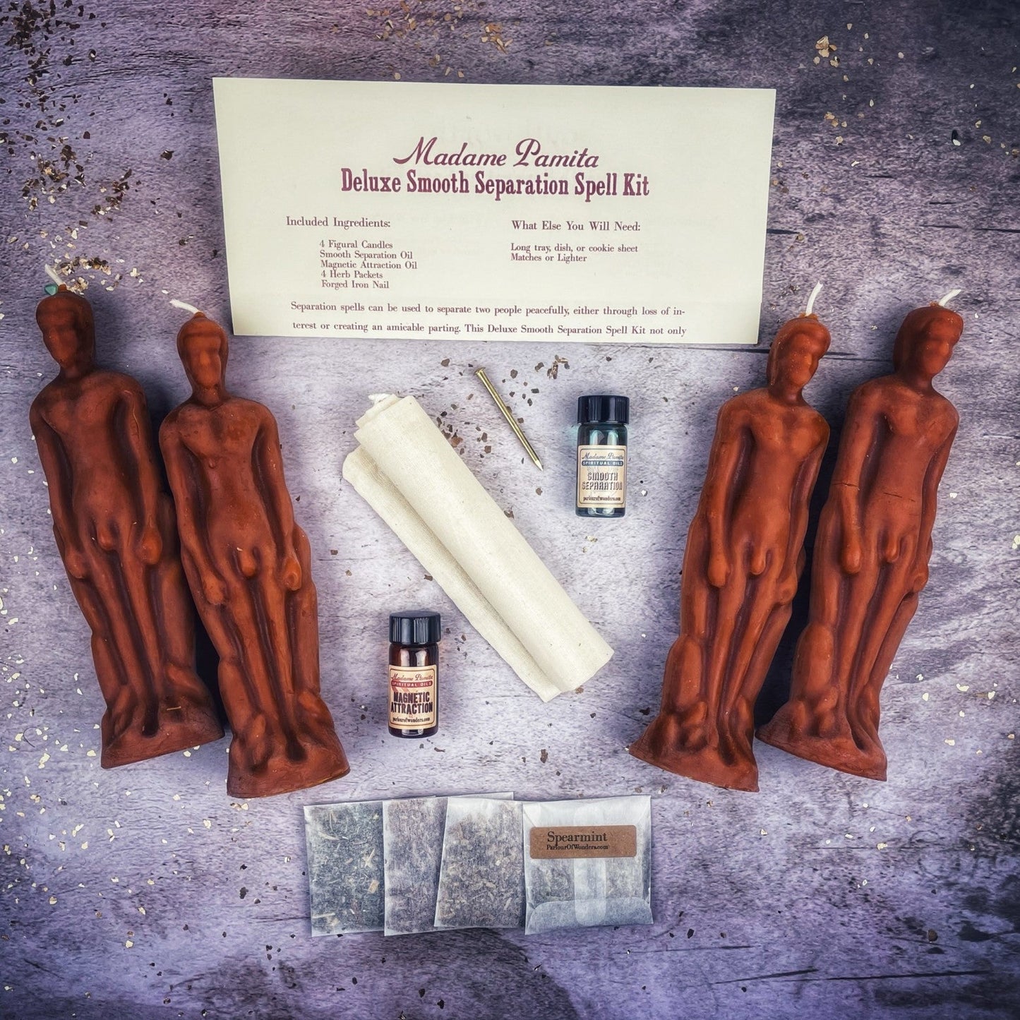 Deluxe Smooth Separation Candle Spell Kit - Male/Male - Northern Magick Supplies
