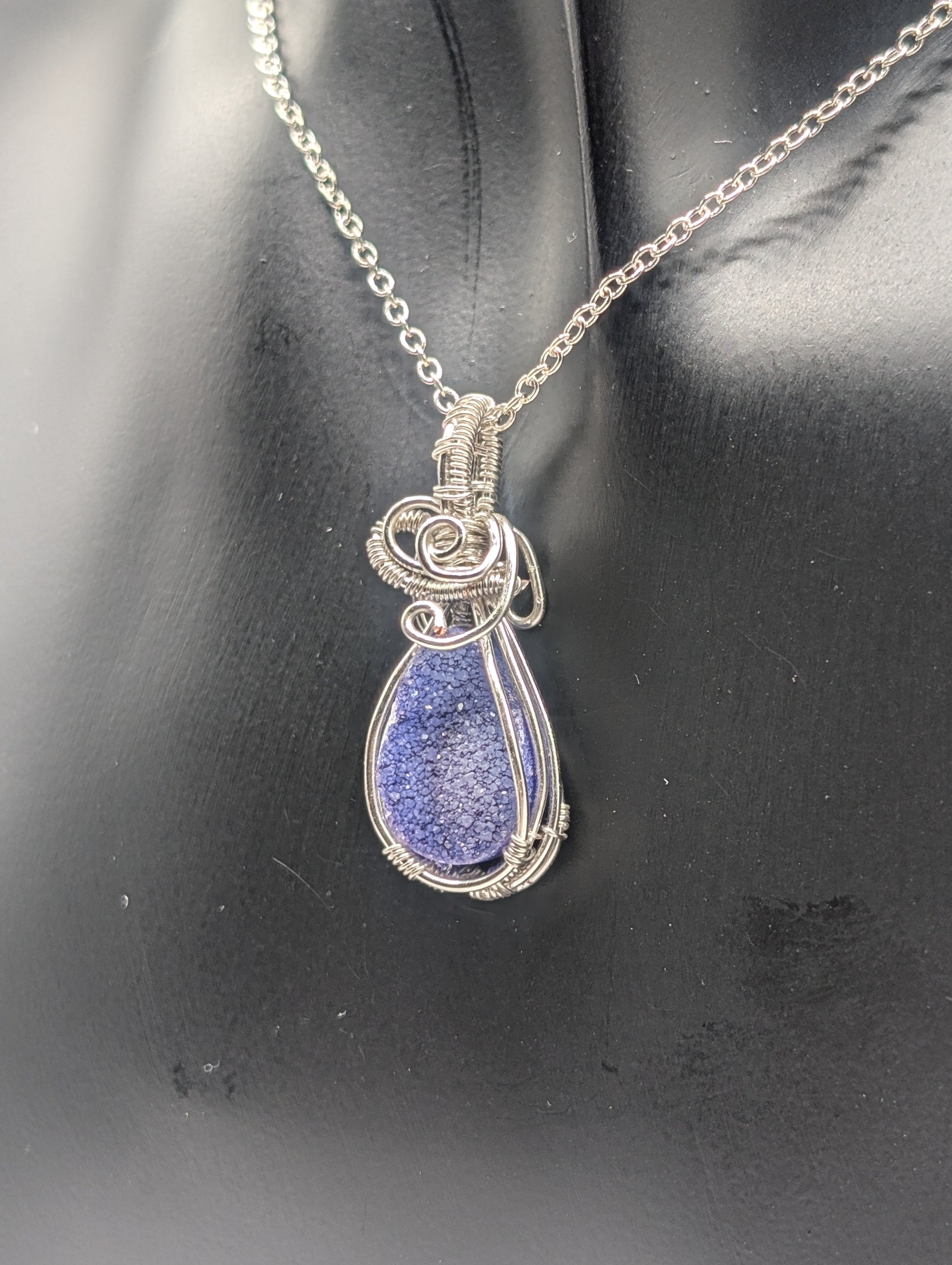 Stunning Deep Purple Druzy Agate Necklace - Northern Magick Supplies