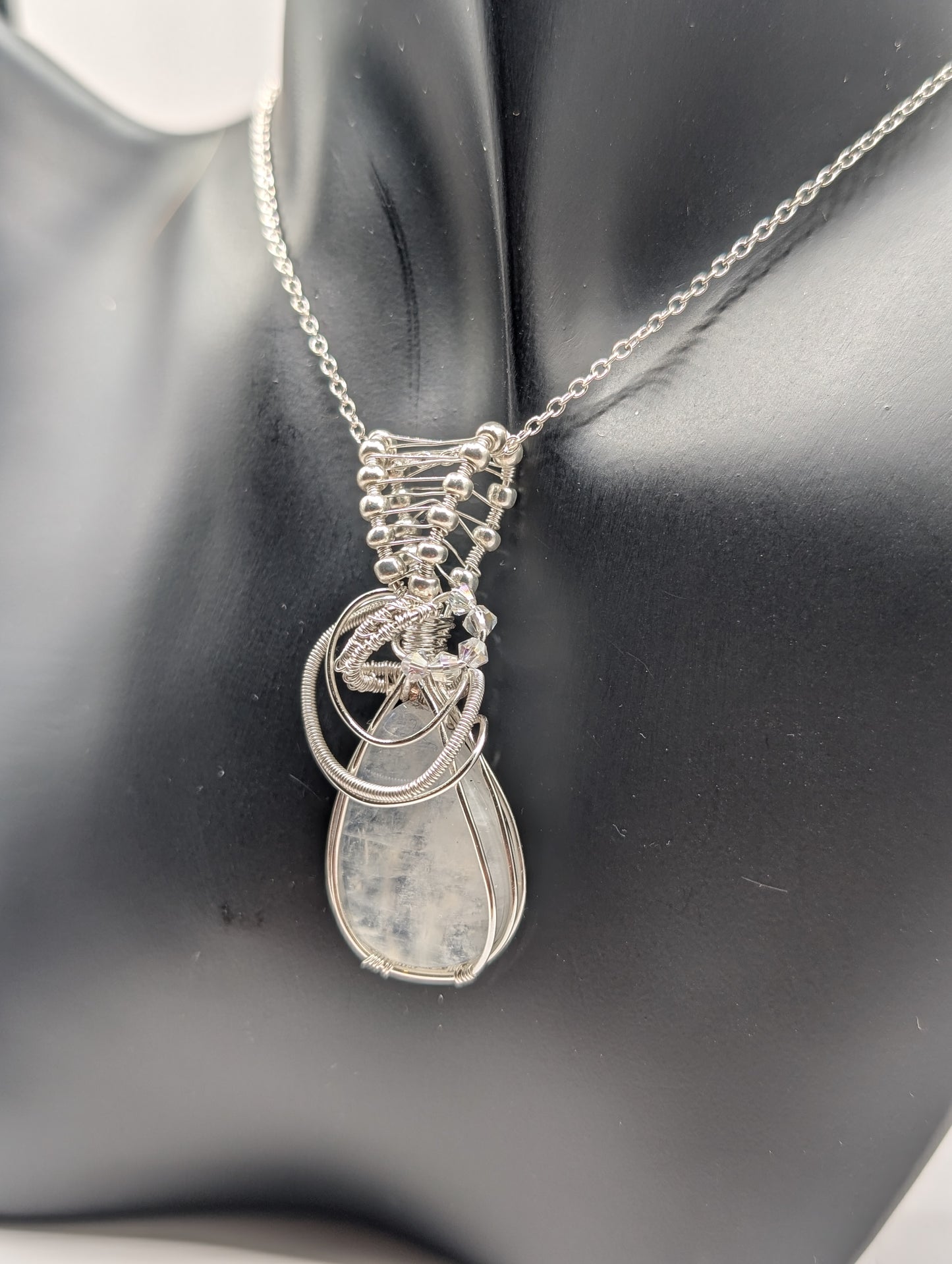 Unlock the Magic of the Moon with Our Exclusive Moonstone Wire Wrapped Pendant - Northern Magick Supplies