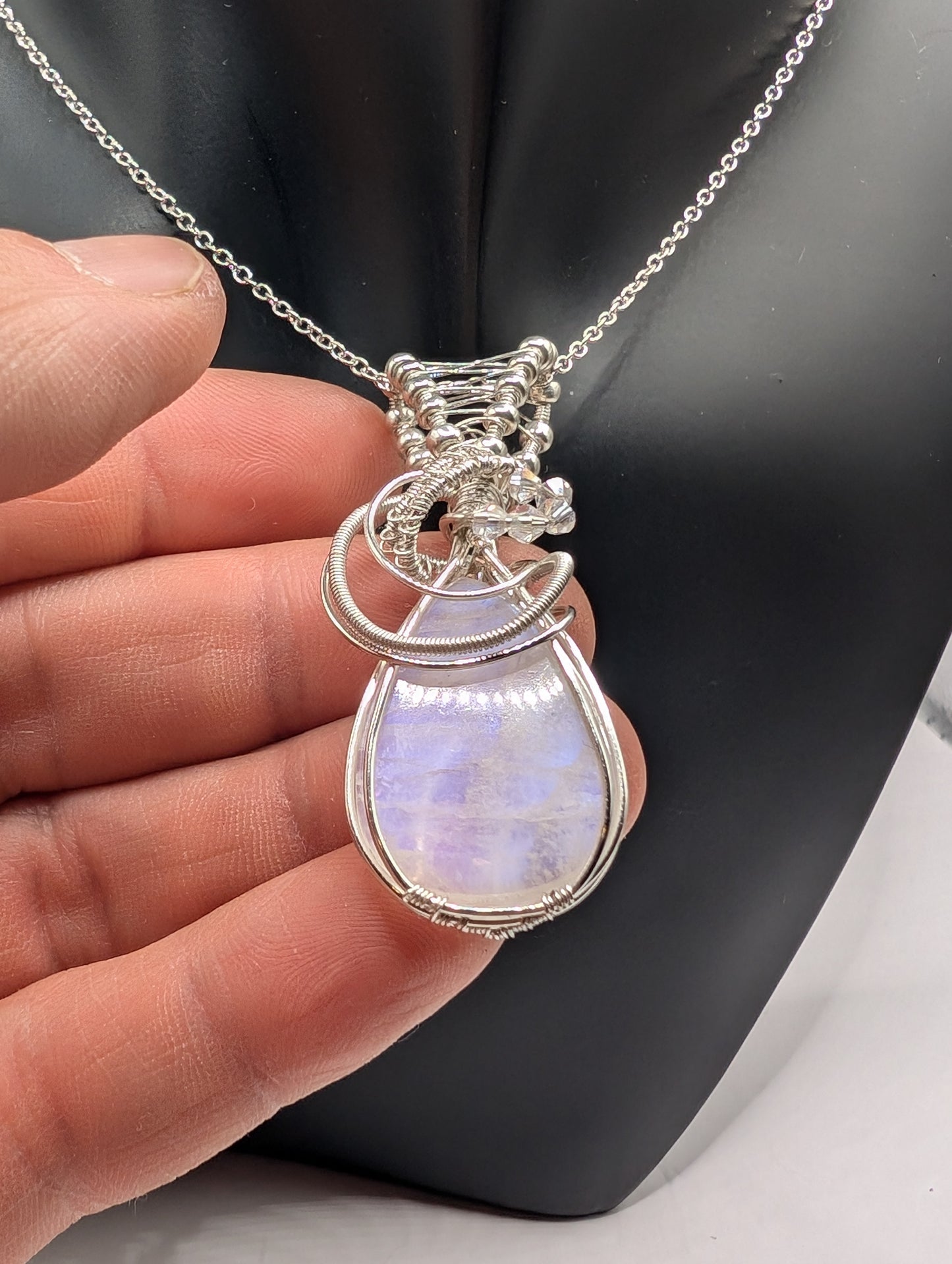 Unlock the Magic of the Moon with Our Exclusive Moonstone Wire Wrapped Pendant - Northern Magick Supplies