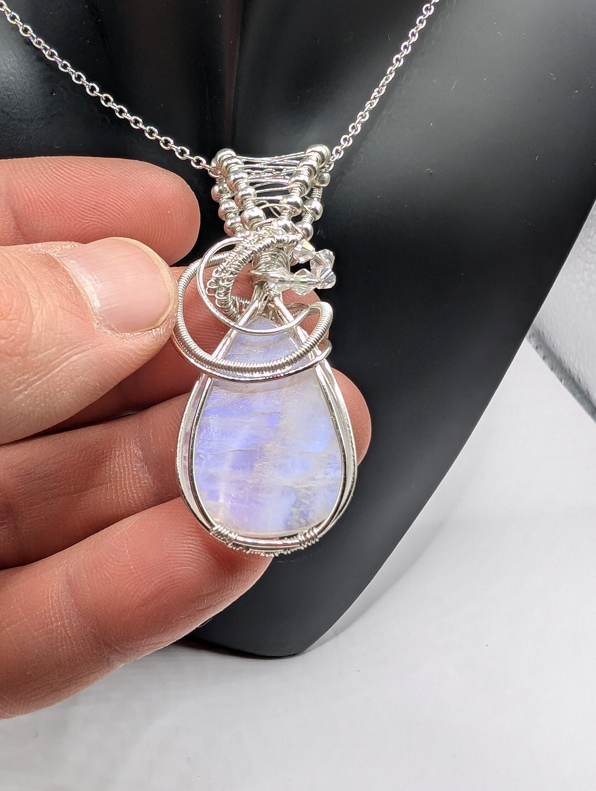 Unlock the Magic of the Moon with Our Exclusive Moonstone Wire Wrapped Pendant - Northern Magick Supplies