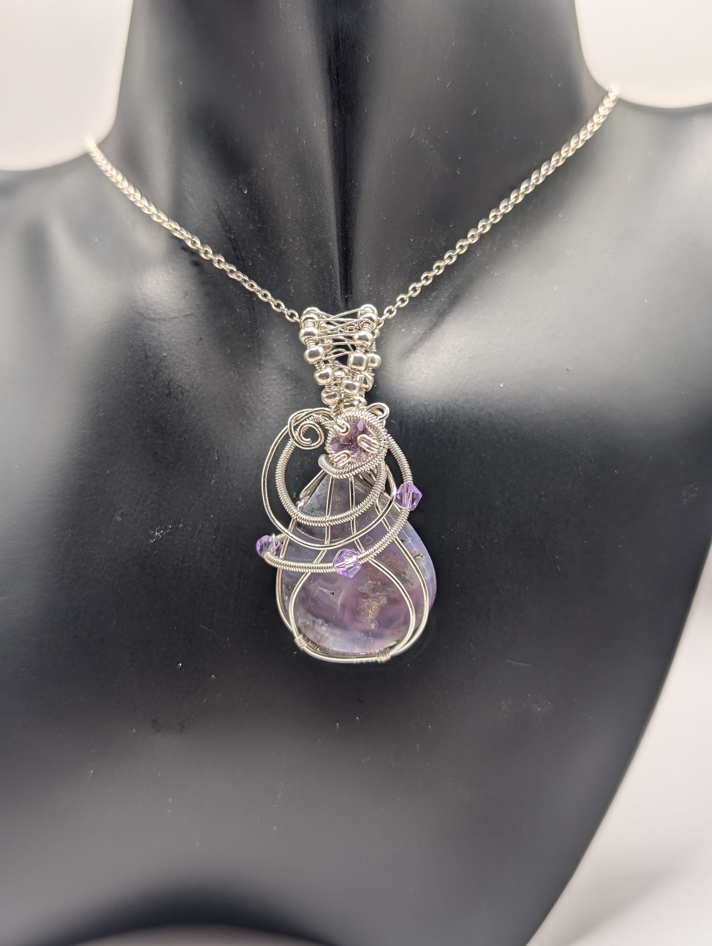 ✨ Elevate Your Style with Our Unique Purple Moss Agate & Amethyst Wire Wrapped Pendant! ✨🌟 - Northern Magick Supplies