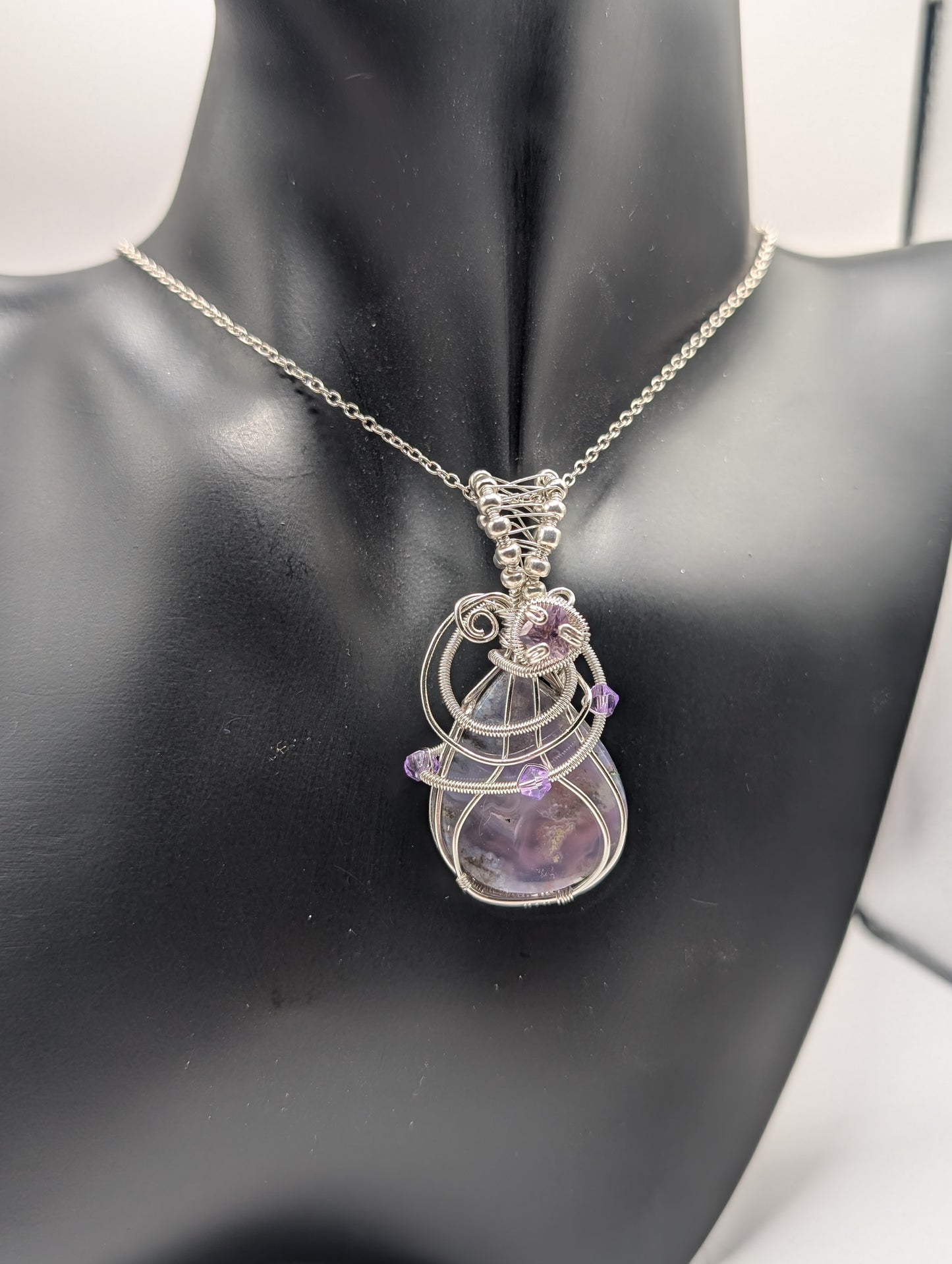✨ Elevate Your Style with Our Unique Purple Moss Agate & Amethyst Wire Wrapped Pendant! ✨🌟 - Northern Magick Supplies