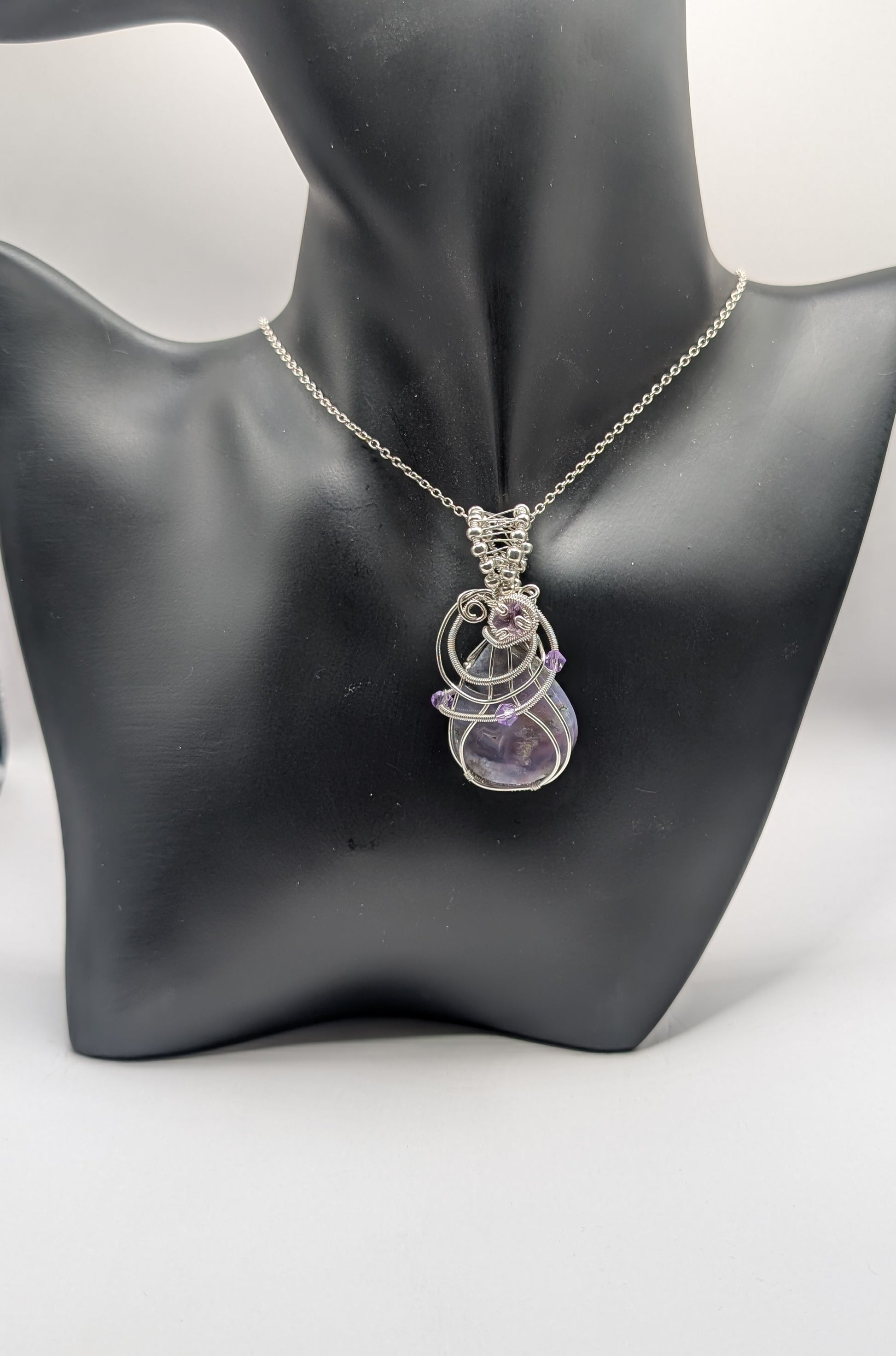 ✨ Elevate Your Style with Our Unique Purple Moss Agate & Amethyst Wire Wrapped Pendant! ✨🌟 - Northern Magick Supplies