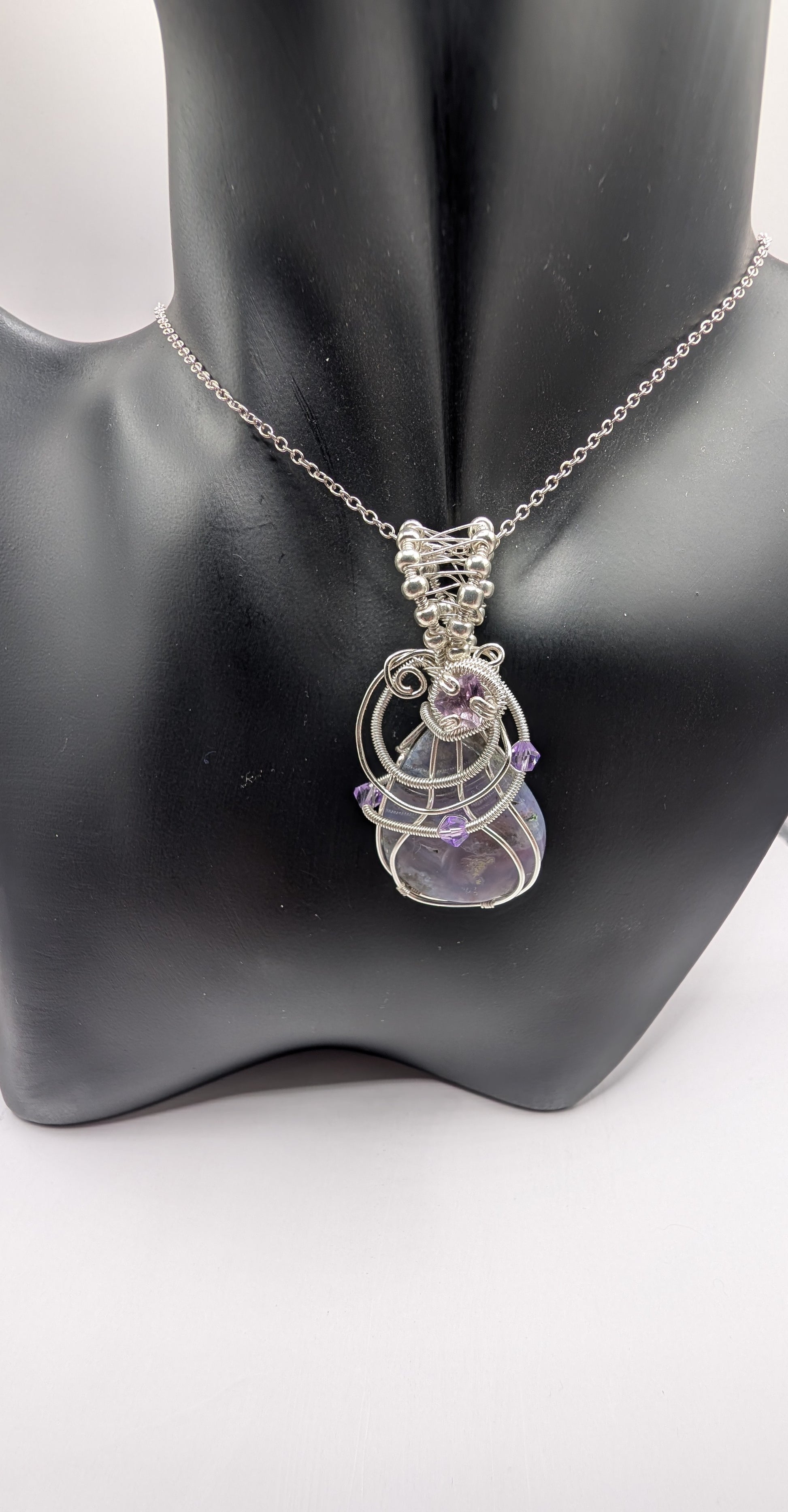 ✨ Elevate Your Style with Our Unique Purple Moss Agate & Amethyst Wire Wrapped Pendant! ✨🌟 - Northern Magick Supplies