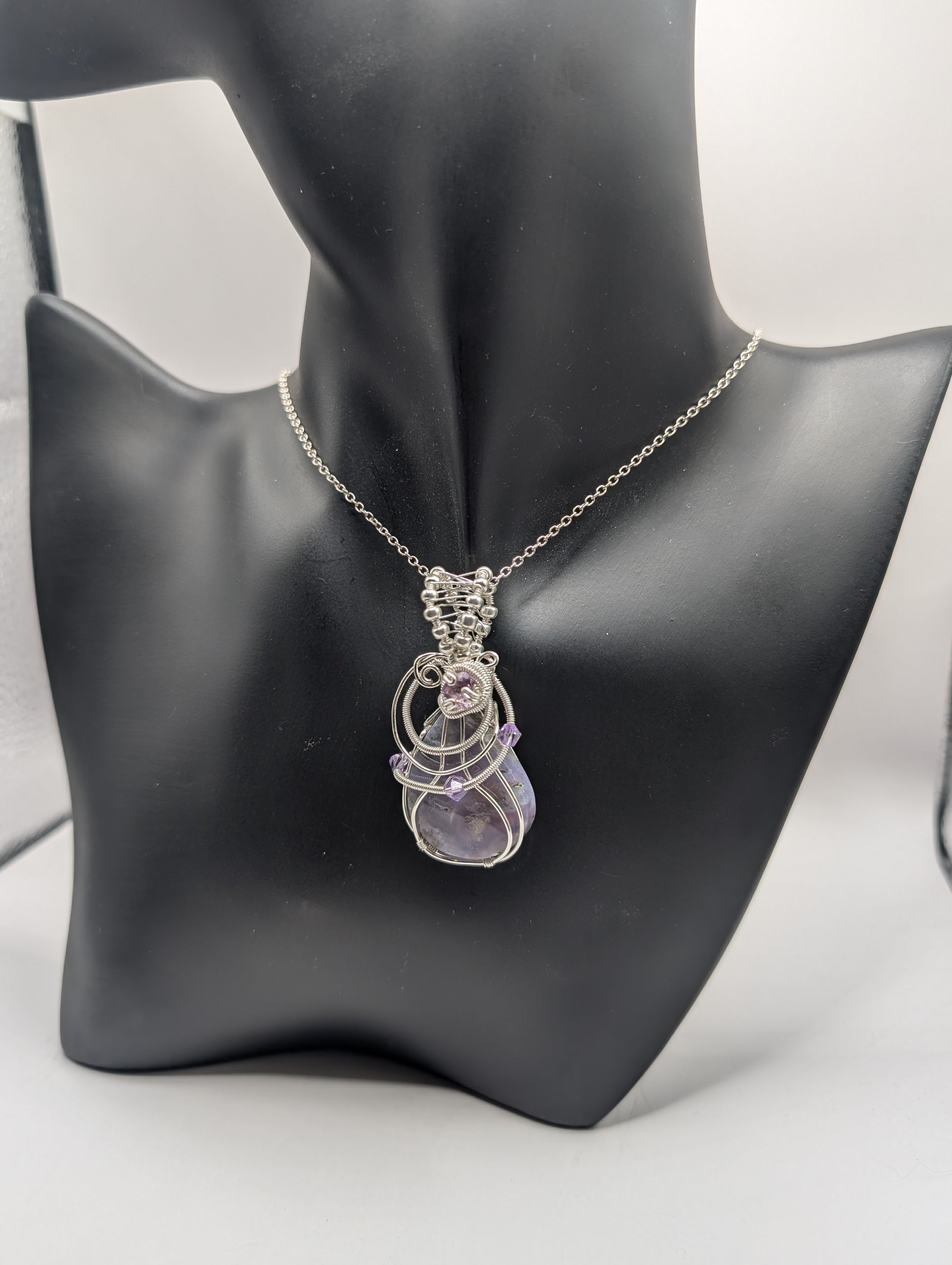 ✨ Elevate Your Style with Our Unique Purple Moss Agate & Amethyst Wire Wrapped Pendant! ✨🌟 - Northern Magick Supplies