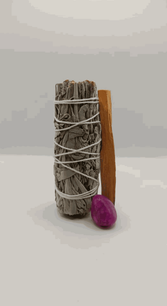 Sage Palo Santo Smudge Kit + Crystal - Northern Magick Supplies