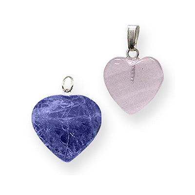 Assorted Gemstone Heart Necklace