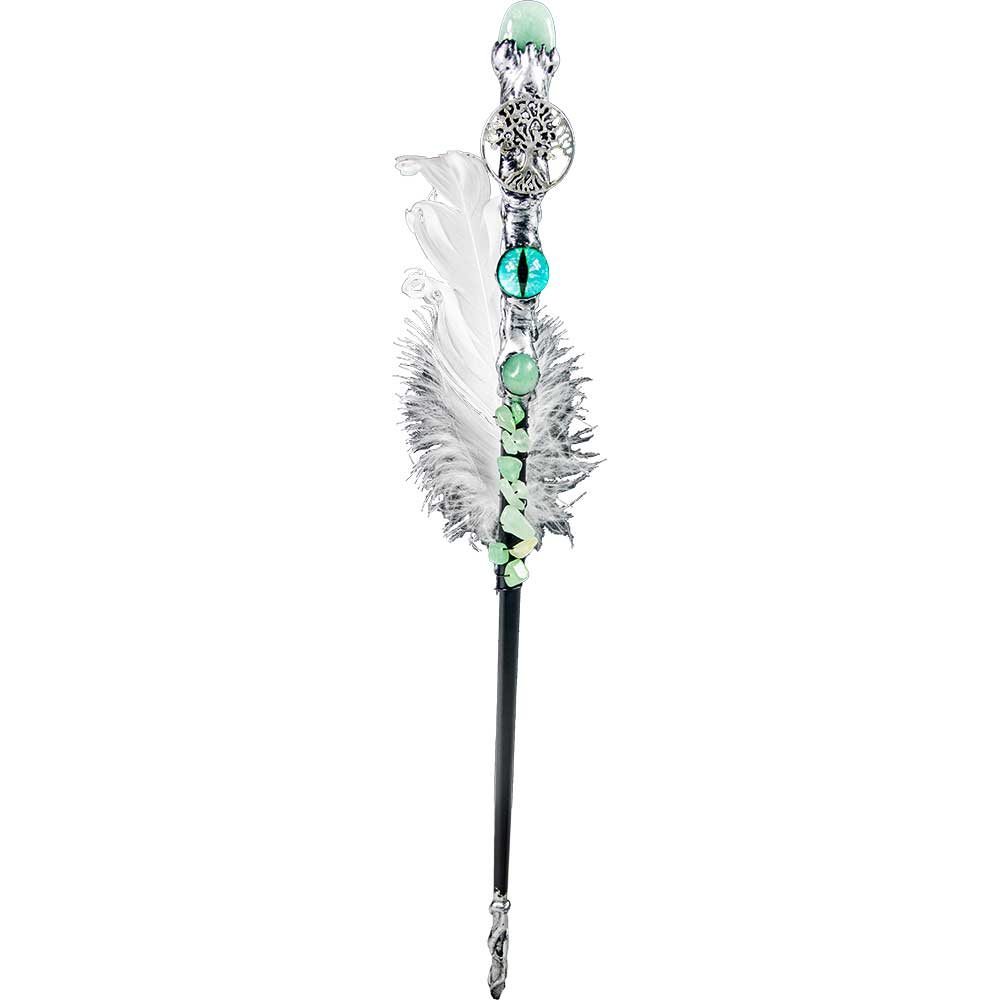 Magic Wand - Green Aventurine Blue Dragon Eye & Tree (Each) - Northern Magick Supplies