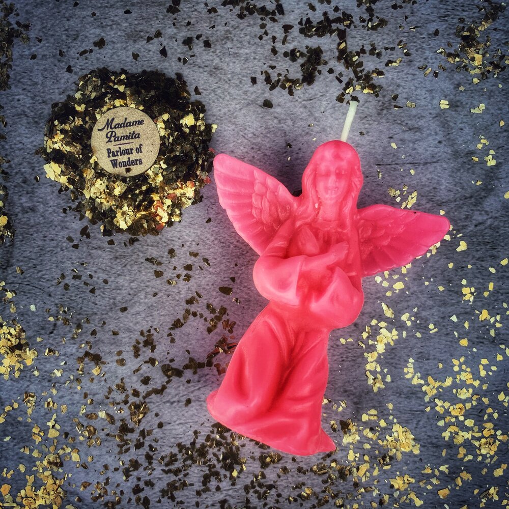 Beeswax Angel Spell Candle - Connect with Spirit Guides & Divine Blessings Magic - Northern Magick Supplies