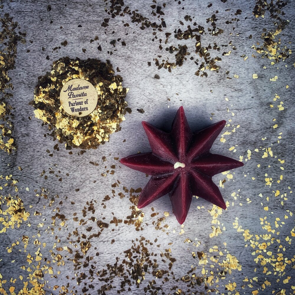 Beeswax Mystic Star Spell Candle - Northern Magick Supplies