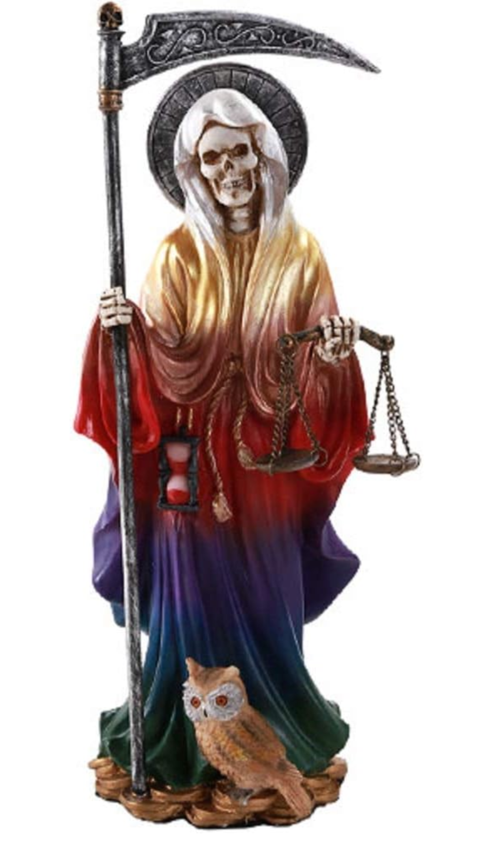 Santa Muerte Saint of Holy Death Resin Statue Figurine (Stand 10.5")