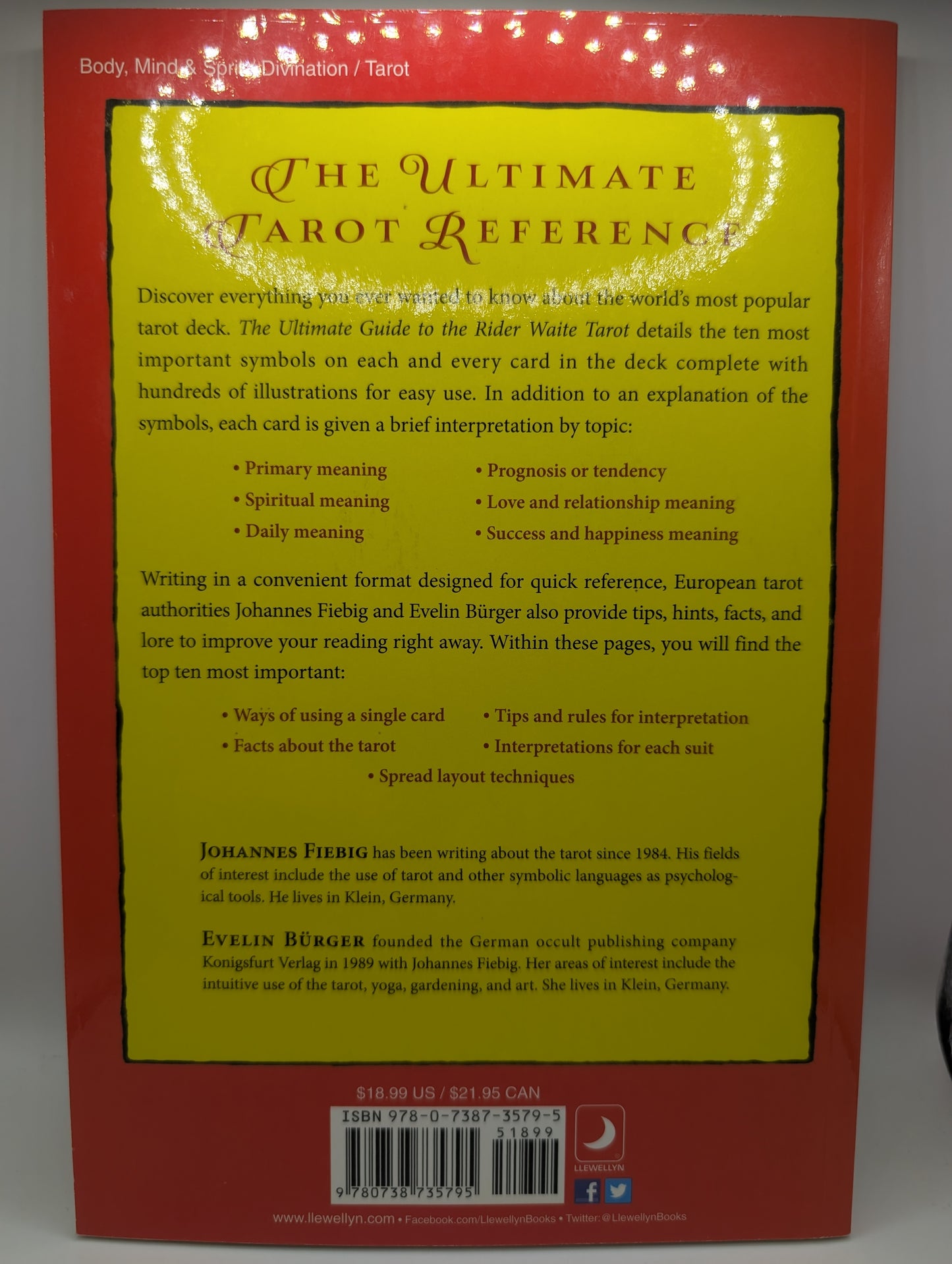 The Ultimate Guide to the Rider Waite Tarot by Johannes Fiebig & Evelin Burger USED!! CONDITION EXCELLENT - Northern Magick Supplies