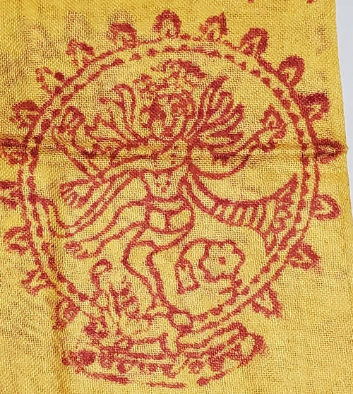 Yellow Om Ganesha Print Scarf Lightweight Spiritual Wrap