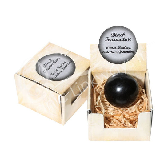 Black Tourmaline - Sphere Gift Box - Northern Magick Supplies