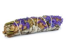 White Sage & Blue Sinuata - Smudge (5")