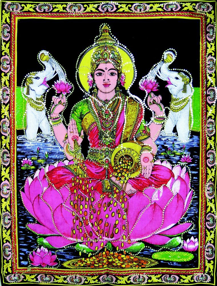 Lakshmi Hand Painted - Tapestry (43x30)