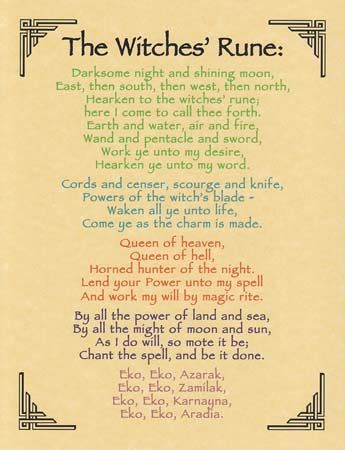 Witches' Rune Poster - Northern Magick Supplies