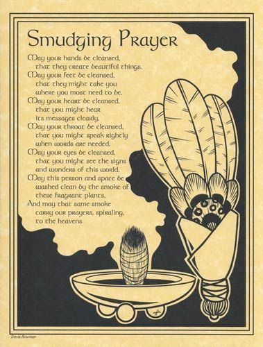 Smudging Prayer Poster - Northern Magick Supplies