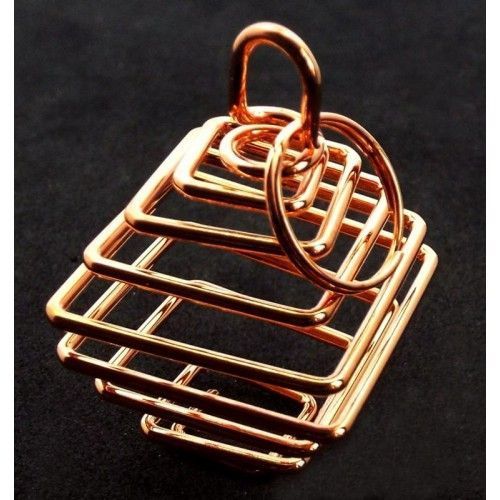 Square - Copper Spiral Cage - Northern Magick Supplies