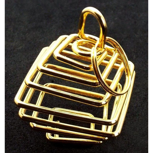 Square - Gold Spiral Cage - Northern Magick Supplies