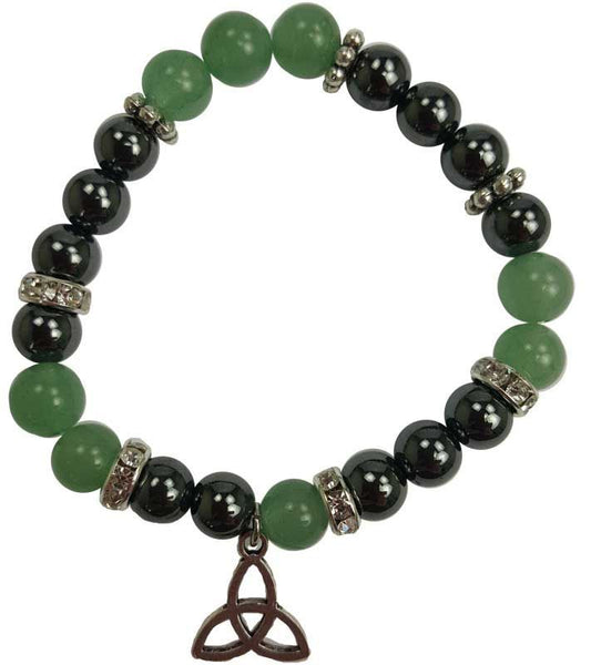 Aventurine & Hematite Triquetra Bracelet - Northern Magick Supplies