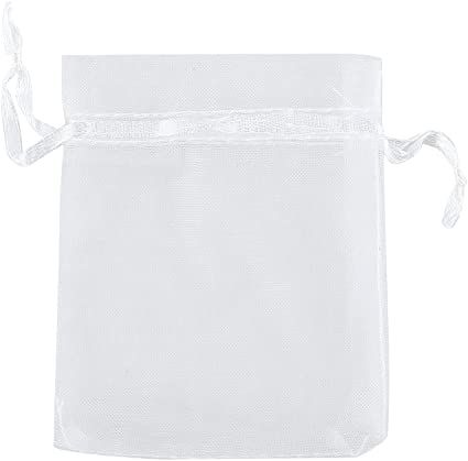 White - Organza Drawstring Bag (4x6")