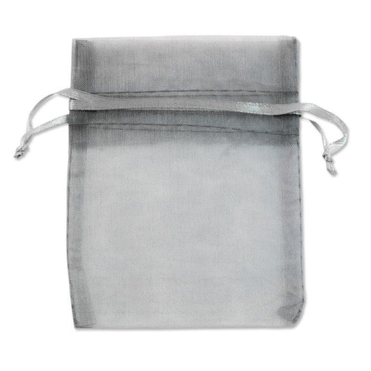 Silver - Organza Drawstring Bag (4x6")