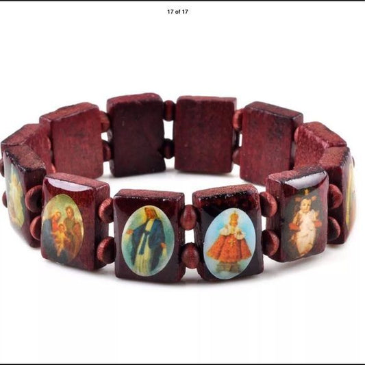 Patron Saints Wood Bracelet - Northern Magick Supplies