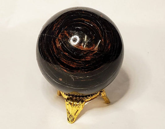 Black Tourmaline & Hematite Sphere - Large