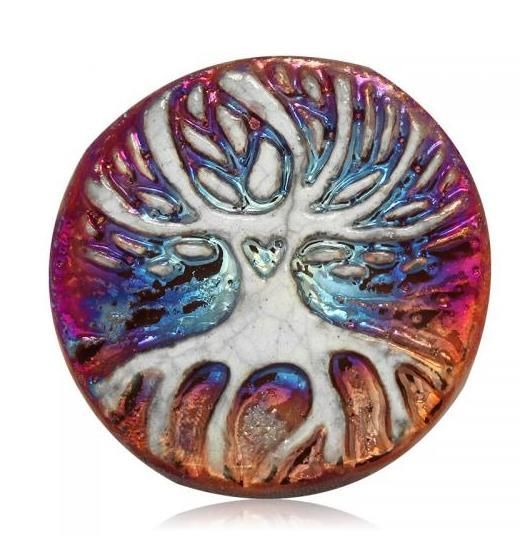Raku Magnet - Tree of Life