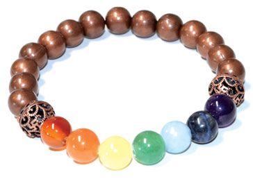 7 Chakra Copper Bead Bracelet - Northern Magick Supplies