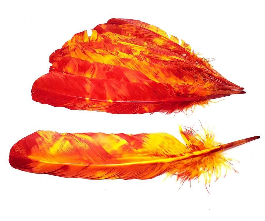 Tie Dye Red Feather - Northern Magick Supplies