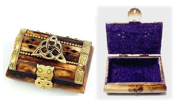 Triquetra Inlaid Bone Box - Northern Magick Supplies