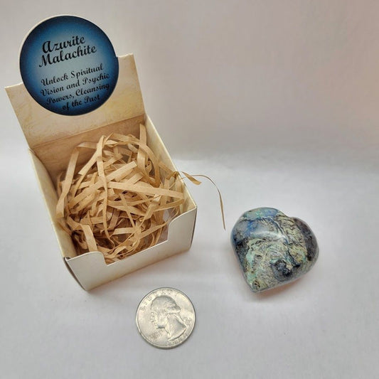 Azurite & Malachite - Heart Gift Box - Northern Magick Supplies