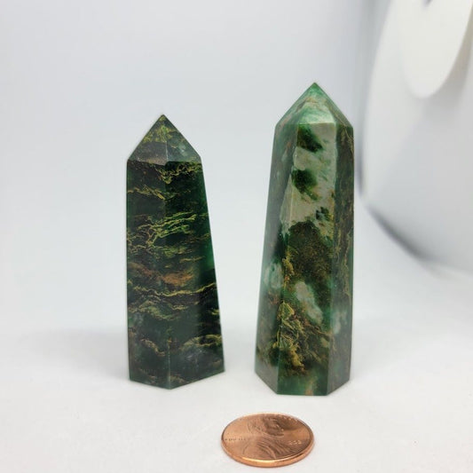Green Jade Quartz Obelisk - Large
