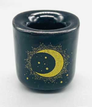 Moon & Star Black Chime Holder - Northern Magick Supplies