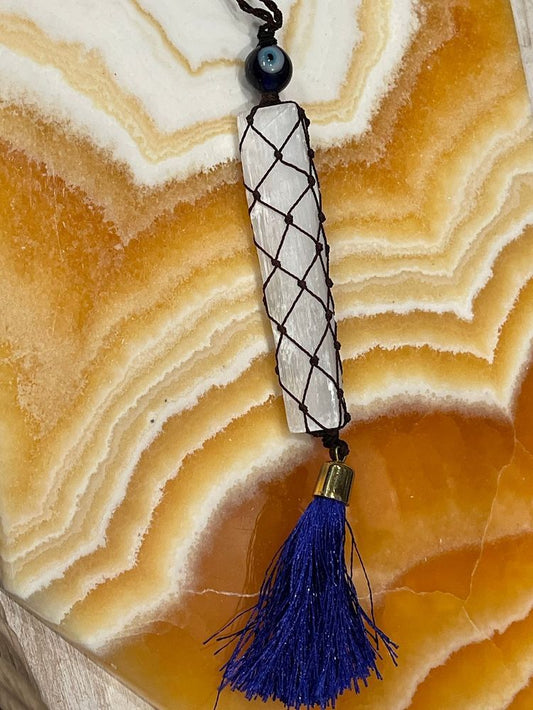 Evil Eye Selenite  Wall Hanging