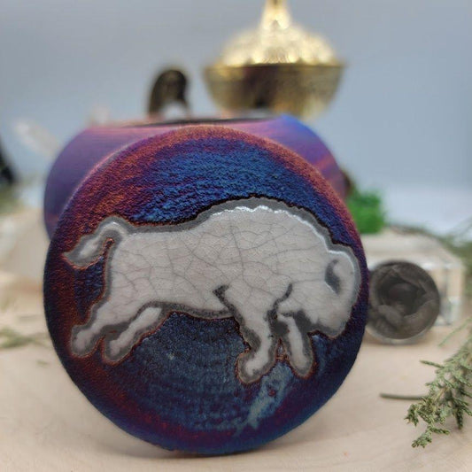 (3") Raku Jar - Bison