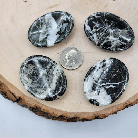 Black Zebra Marble - Worry Stone