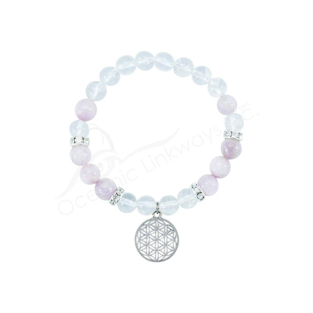 Quartz & Kunzite Flower of Life Bracelet - Northern Magick Supplies